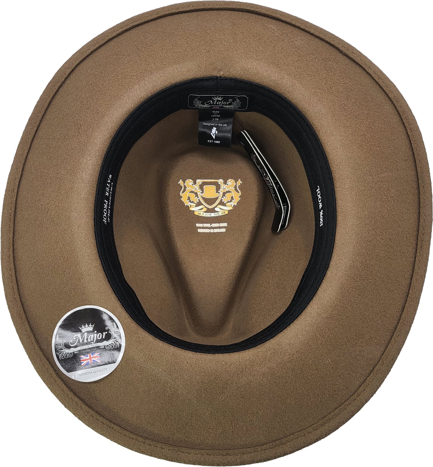 Camel Brown Wool Felt Classic Fedora Hat 1701