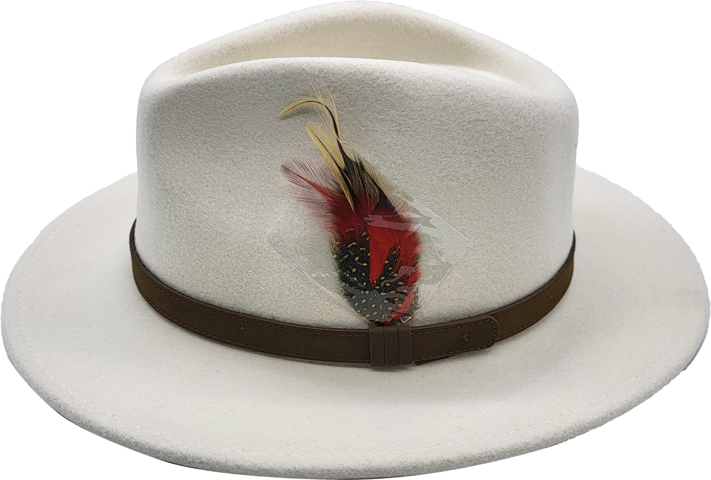 Cream Wool Felt Classic Fedora Hat 1701