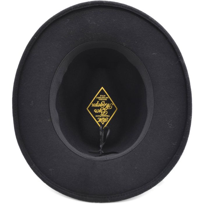 Black Wool Felt Fedora Hat