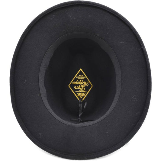 Black Wool Felt Fedora Hat