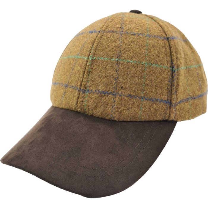 Brown Tweed Fishing Cap with Suede Peak