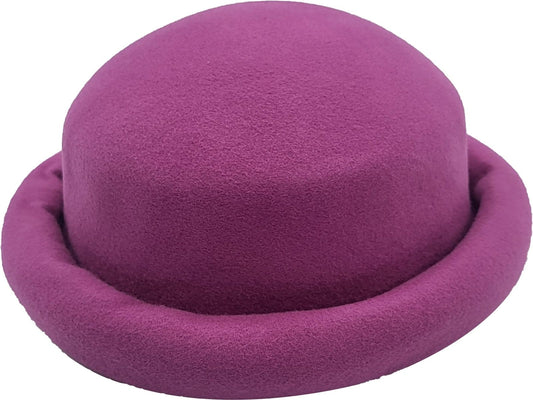Womens Wool Felt Bowler Cloche Hat