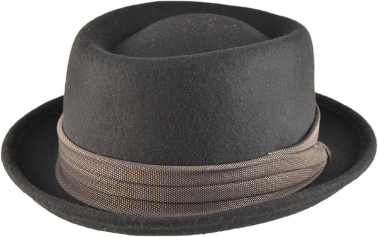Wool Felt Vintage Cloche Pork Pie Hat
