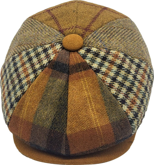 Wool Blend Patchwork Newsboy Cap