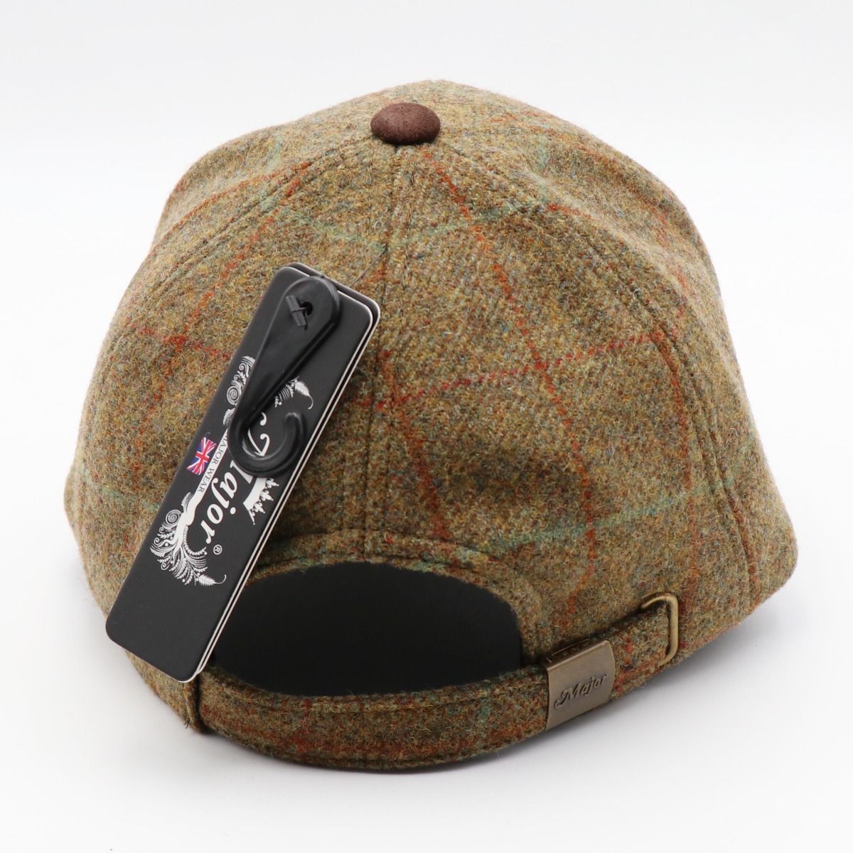 Wool Tweed Baseball Cap with Suede Peak