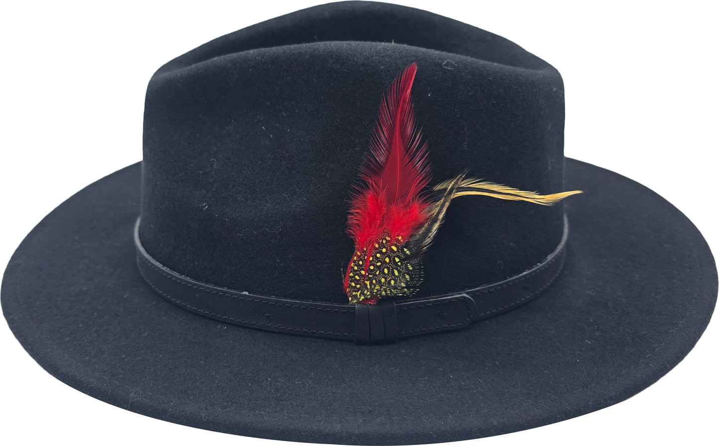 Black Wool Felt Classic Fedora Hat 1701
