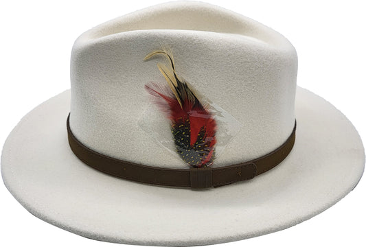 Cream Wool Felt Classic Fedora Hat 1701