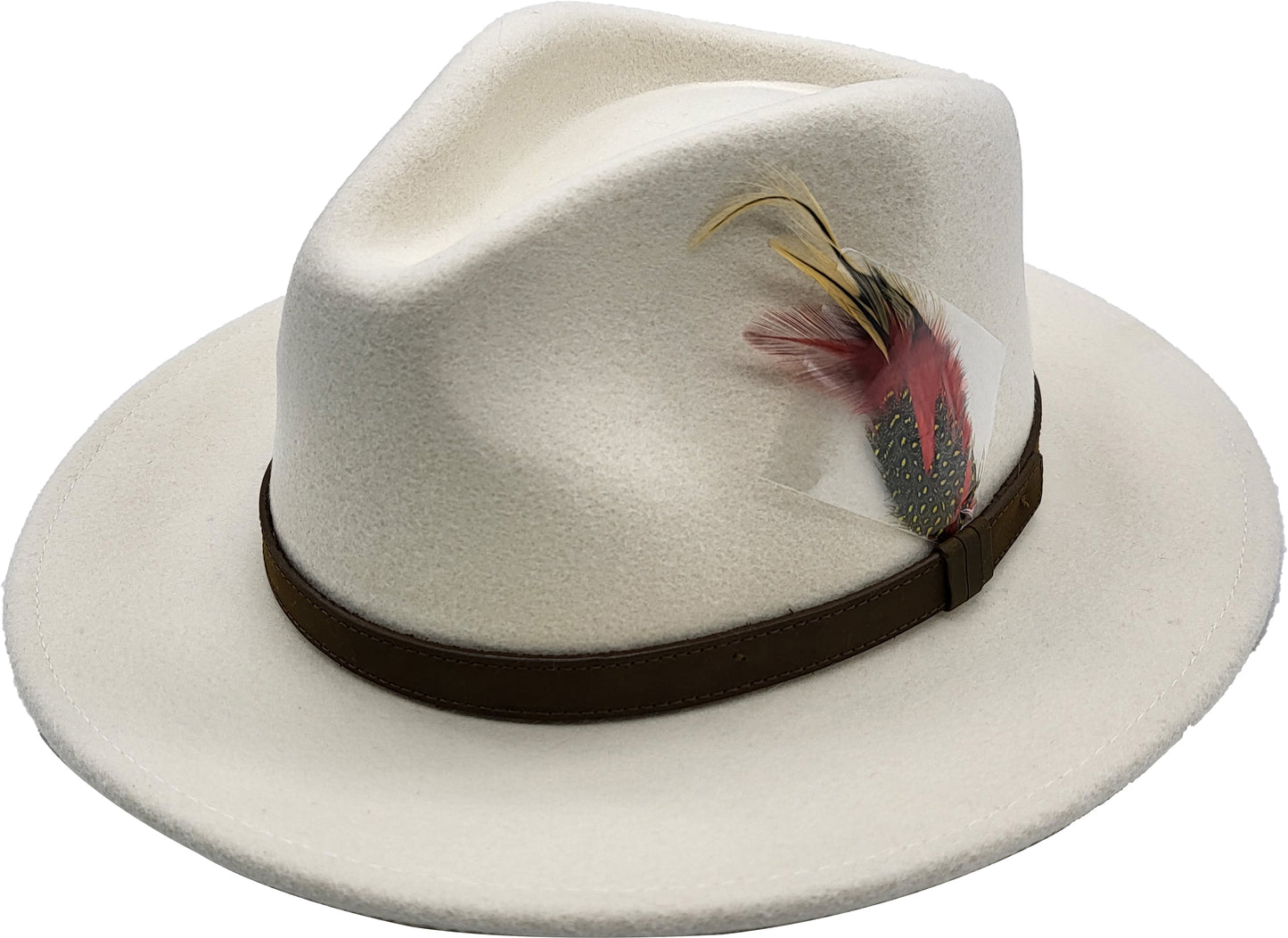 Cream Wool Felt Classic Fedora Hat 1701