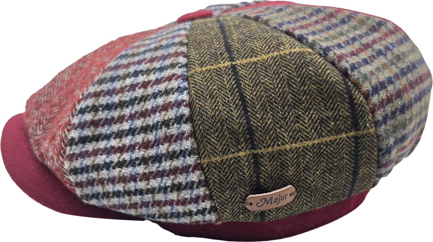 Patchwork Multi-Colour Eight Panel Newsboy Cap 40316