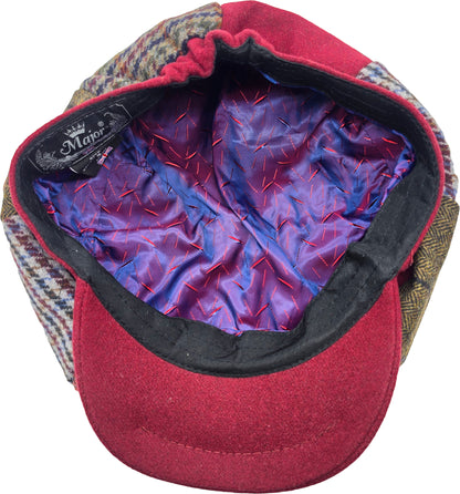 Patchwork Multi-Colour Eight Panel Newsboy Cap 40316