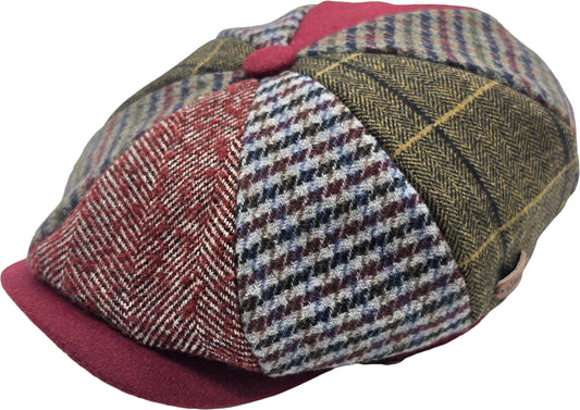 Patchwork Multi-Colour Eight Panel Newsboy Cap 40316