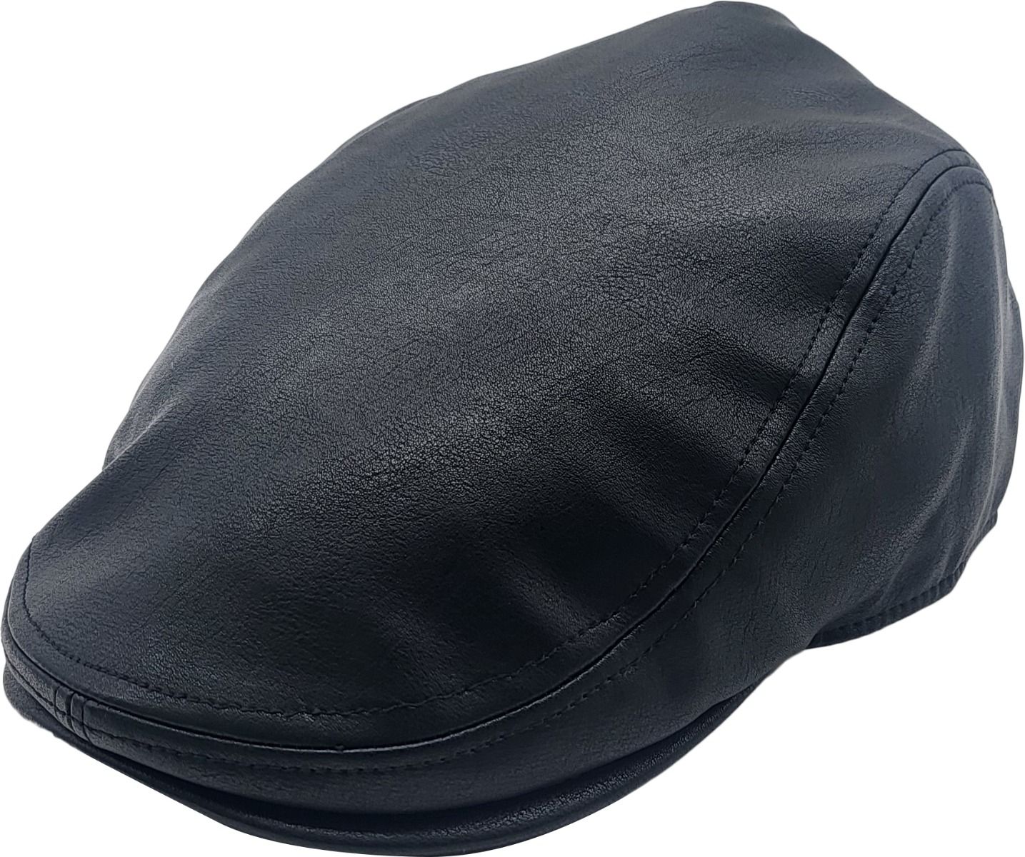 Classic Faux Leather Flat Cap