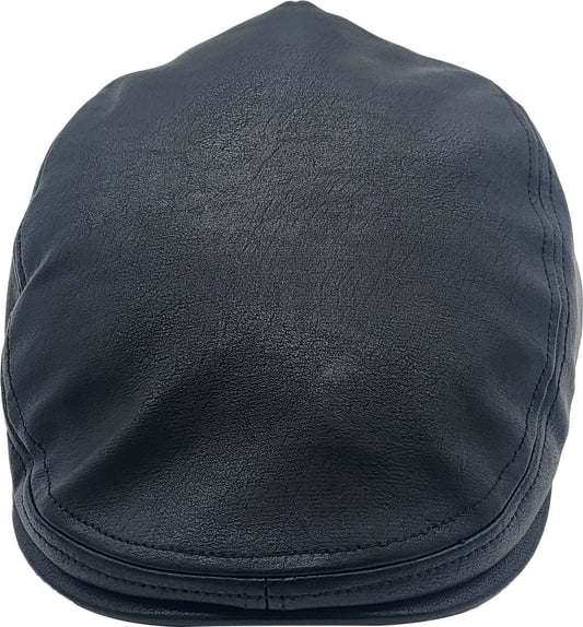 Classic Faux Leather Flat Cap