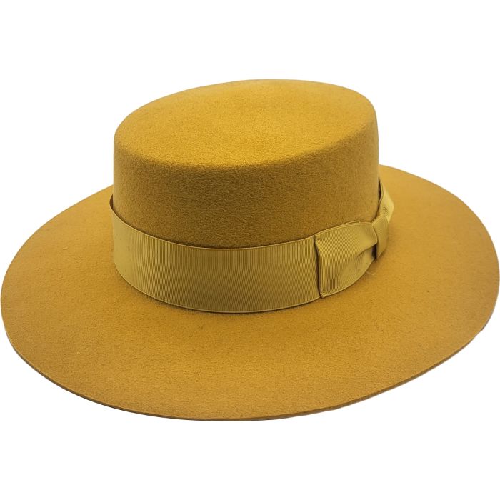 Classic Wool Felt Boater Hat