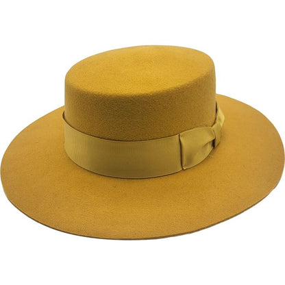 Classic Wool Felt Boater Hat