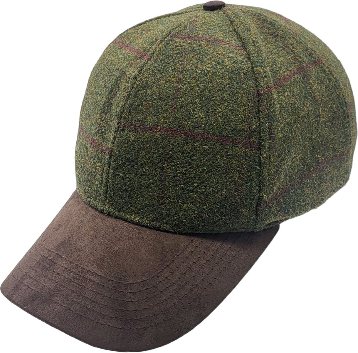 Green Tweed Fishing Cap with Suede Peak