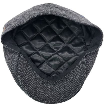 Herringbone Tweed Flat Cap