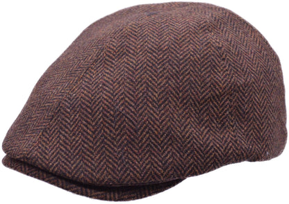 Herringbone Tweed Flat Cap