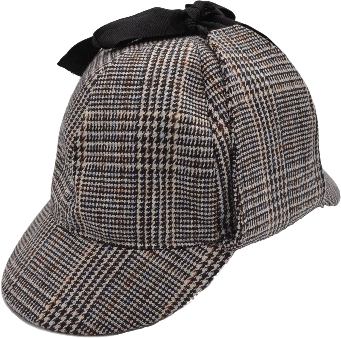 Sherlock Holmes Deerstalker Tweed Check Hat