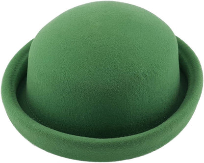 Womens Wool Felt Bowler Cloche Hat