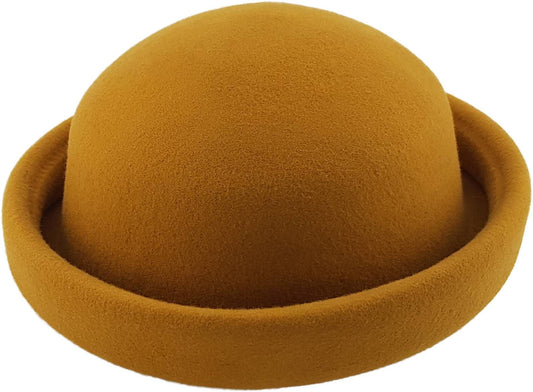 Womens Wool Felt Bowler Cloche Hat