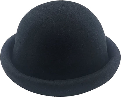 Womens Wool Felt Cloche Bowler Hat