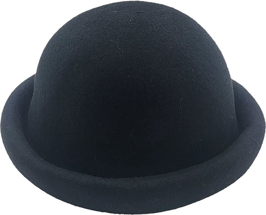 Womens Wool Felt Cloche Bowler Hat
