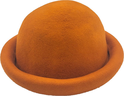 Womens Wool Felt Cloche Bowler Hat