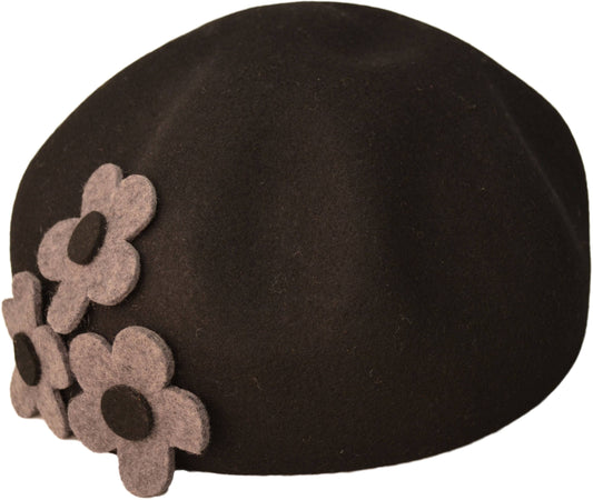 Womens Wool Felt Vintage Cloche Hat