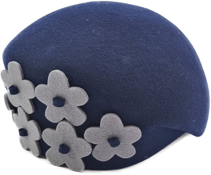 Womens Wool Felt Vintage Cloche Hat