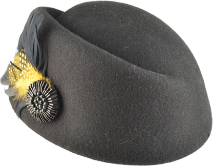 Womens Wool Felt Vintage Cloche Hat