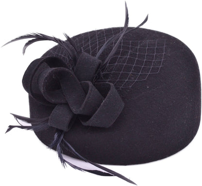 Womens Wool Felt Vintage Cloche Hat