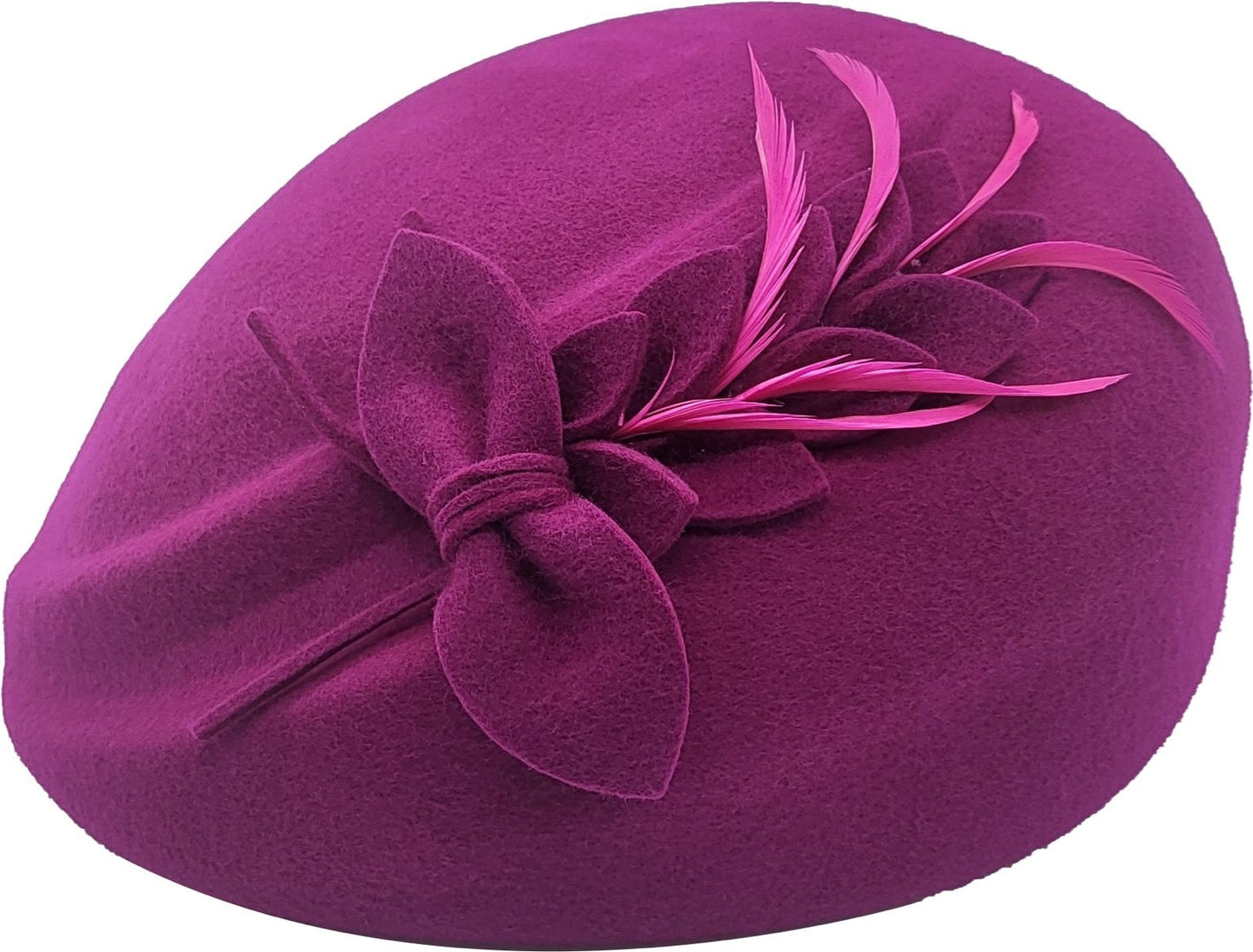 Womens Wool Felt Vintage Cloche Hat