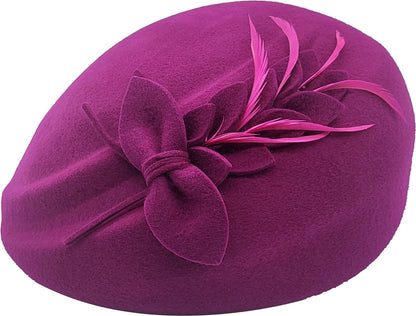 Womens Wool Felt Vintage Cloche Hat