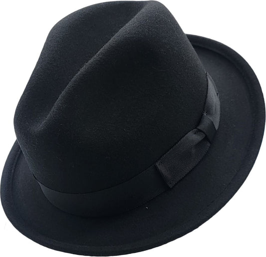 Wool Felt Short Brim Trilby Hat