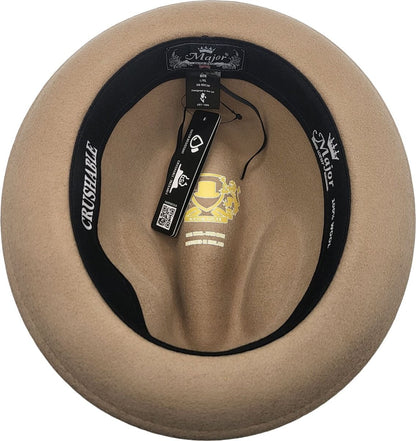 Wool Felt Short Brim Trilby Hat