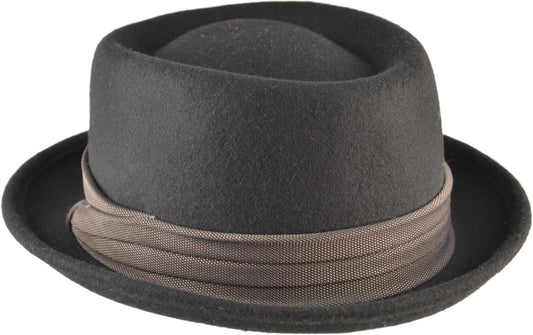 Wool Felt Vintage Cloche Pork Pie Hat