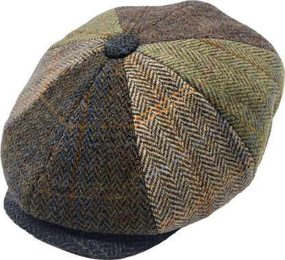 Wool Blend Patchwork Newsboy Cap