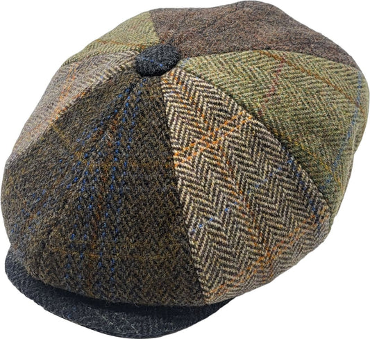Wool Blend Patchwork Newsboy Cap