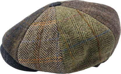 Wool Blend Patchwork Newsboy Cap