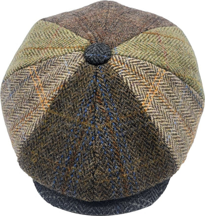 Wool Blend Patchwork Newsboy Cap