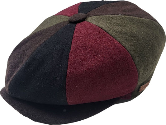 Wool Patchwork Newsboy Cap
