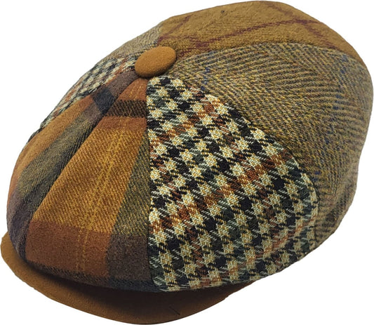 Wool Blend Patchwork Newsboy Cap