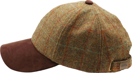 Wool Tweed Baseball Cap with Suede Peak