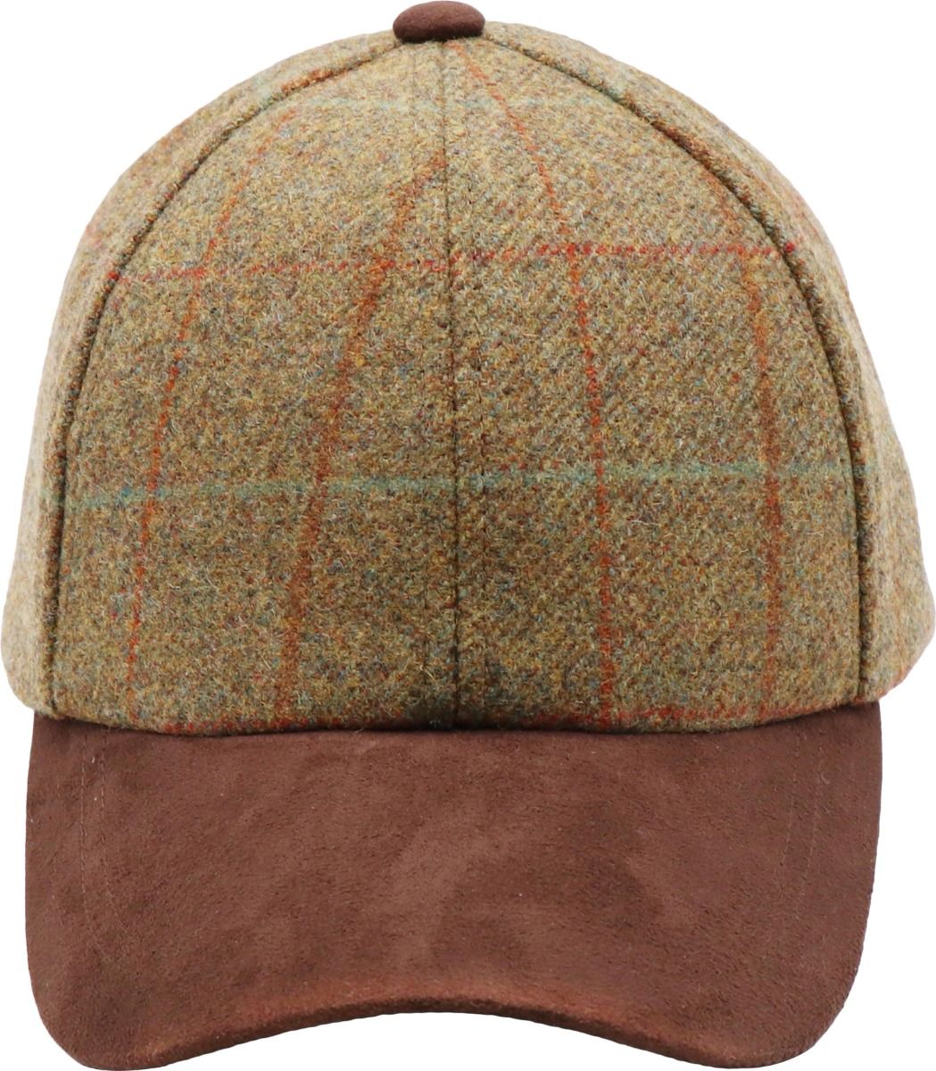 Wool Tweed Baseball Cap with Suede Peak