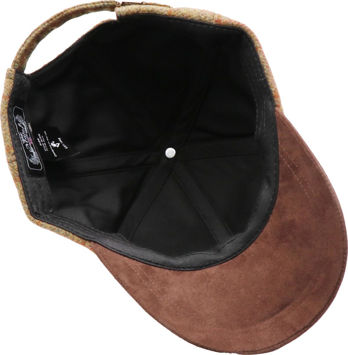 Wool Tweed Baseball Cap with Suede Peak