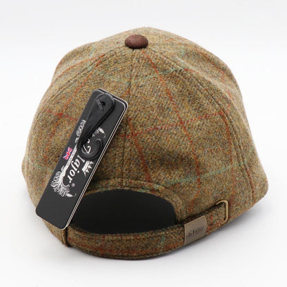 Wool Tweed Baseball Cap with Suede Peak